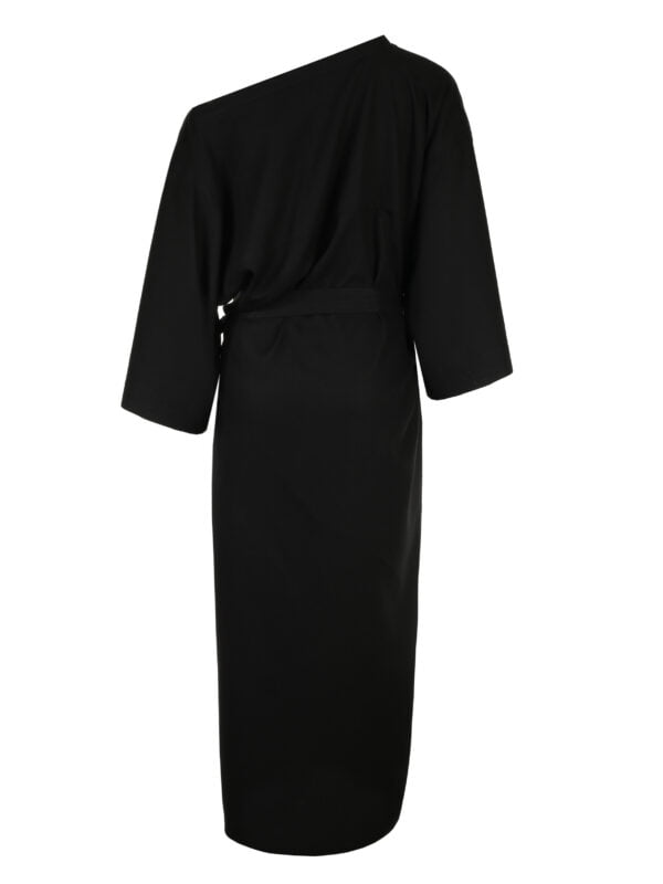 długa asymetryczna sukienka kimono THE ONE black_tył_549