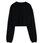 Bluza Crop Top Subtle Cotton Black Przód 339 Zł
