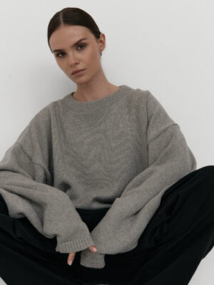 sweter oversize CONSCIOUS STORIES light grey