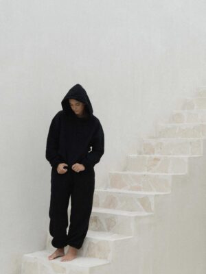 spodnie dresowe z wysokim stanem SMOOTH COTTON black