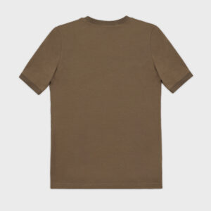 T Shirt Dopasowany Rekaw Khaki Back