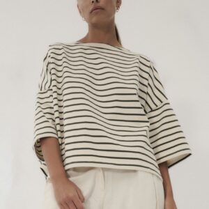 Longsleeve Koai Striped Off White Seaweed Green 09