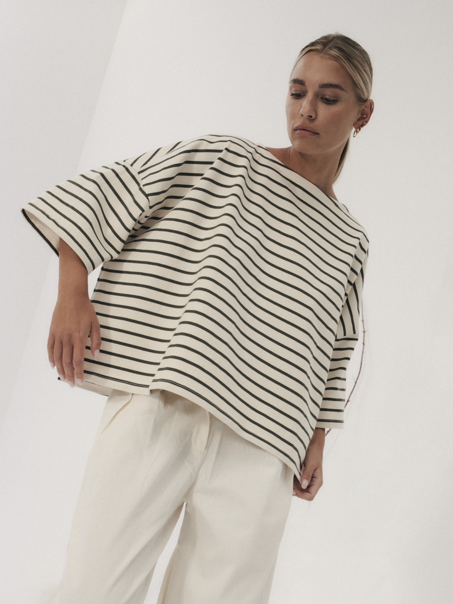 Longsleeve Koai Striped Off White Seaweed Green 11