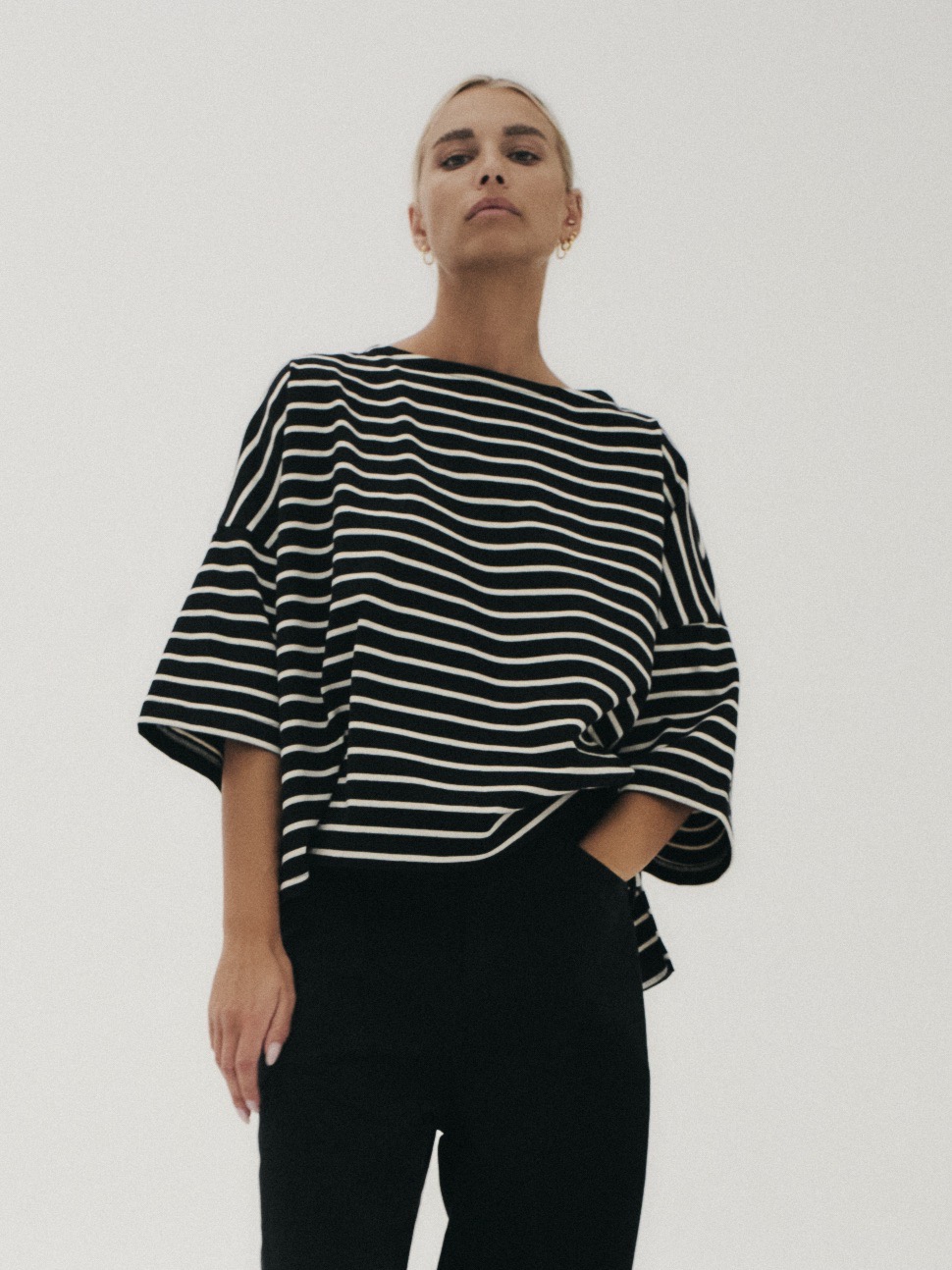 Longsleeve Koai Striped Black Off White 04