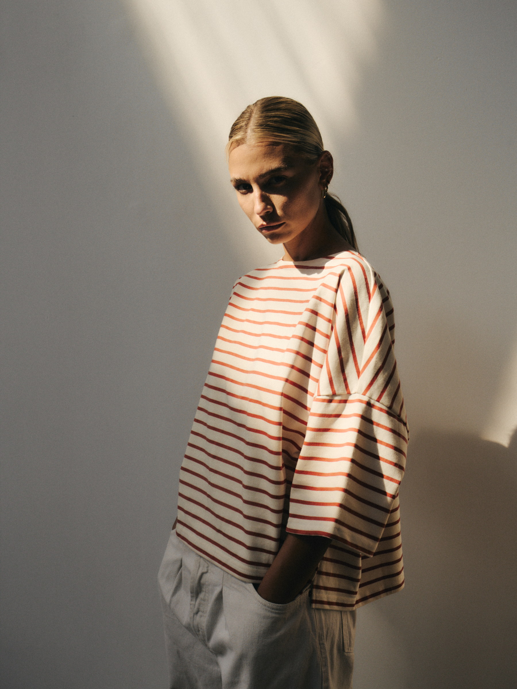 Longsleeve Koai Striped Off White Orange 11