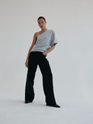 spodnie typu wide leg FIGEE black