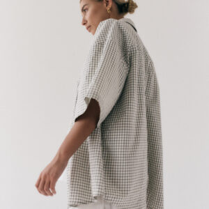 Koszula Oversize Mie Chequered Off White Black 05