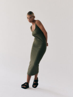 sukienka długa FENDU avocado