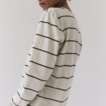 Longsleeve Basic Striped Off White Black 06