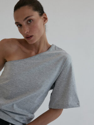 asymetryczny t-shirt ZAI LIGHT grey