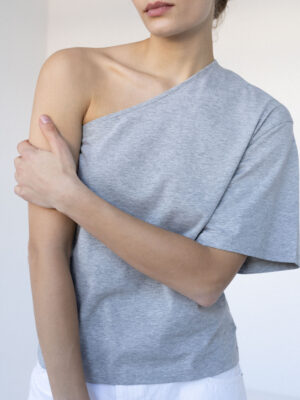 asymetryczny t-shirt ZAI LIGHT grey