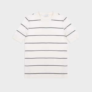 Blzuka Z Dopasowanym Rekawem Basic Striped Off White Black 01