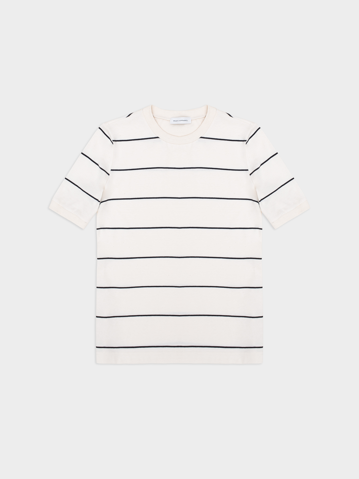 Blzuka Z Dopasowanym Rekawem Basic Striped Off White Black 01