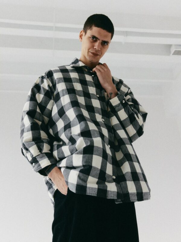 kurtka koszulowa OUATE chequered off-white/black