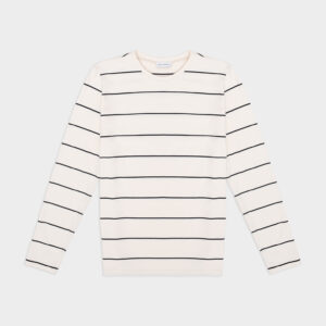 Longsleeve Basic Striped Off White Black 01