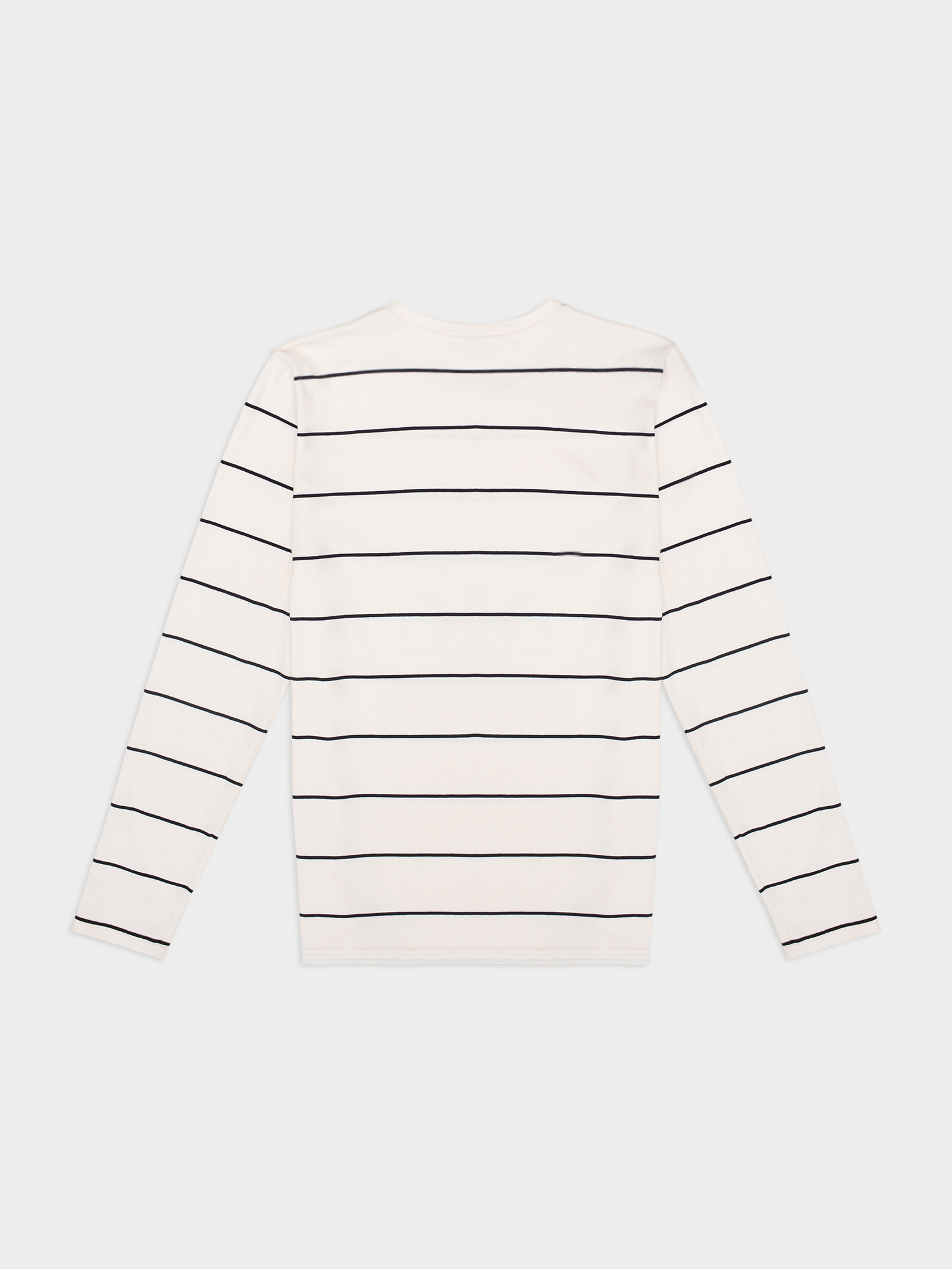 Longsleeve Basic Striped Off White Black 03