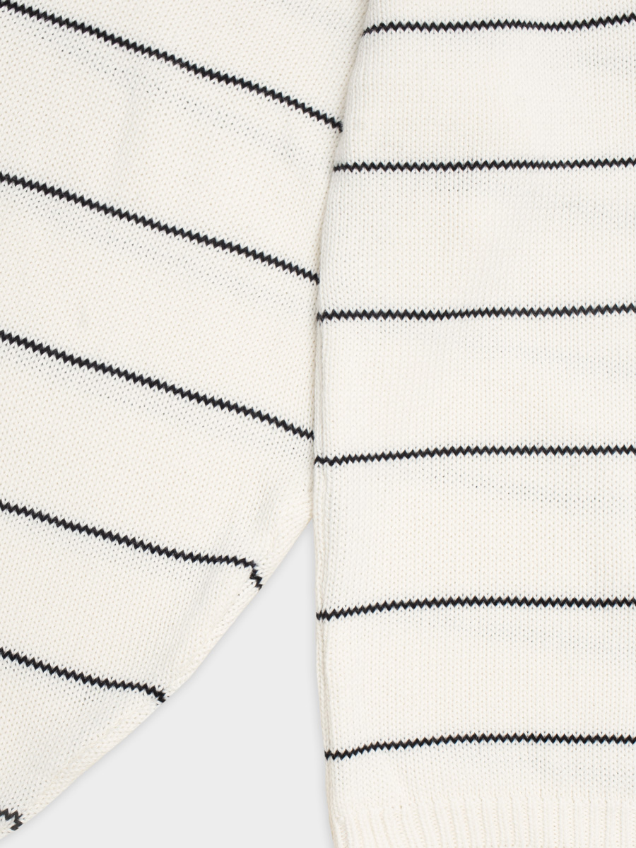 Sweter Conscious Striped Off White Black 02