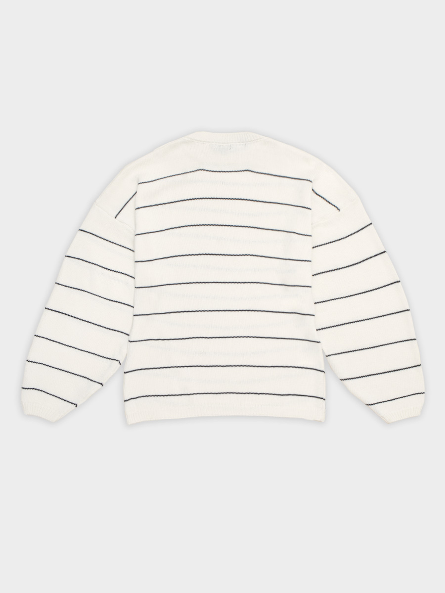 Sweter Conscious Striped Off White Black 03