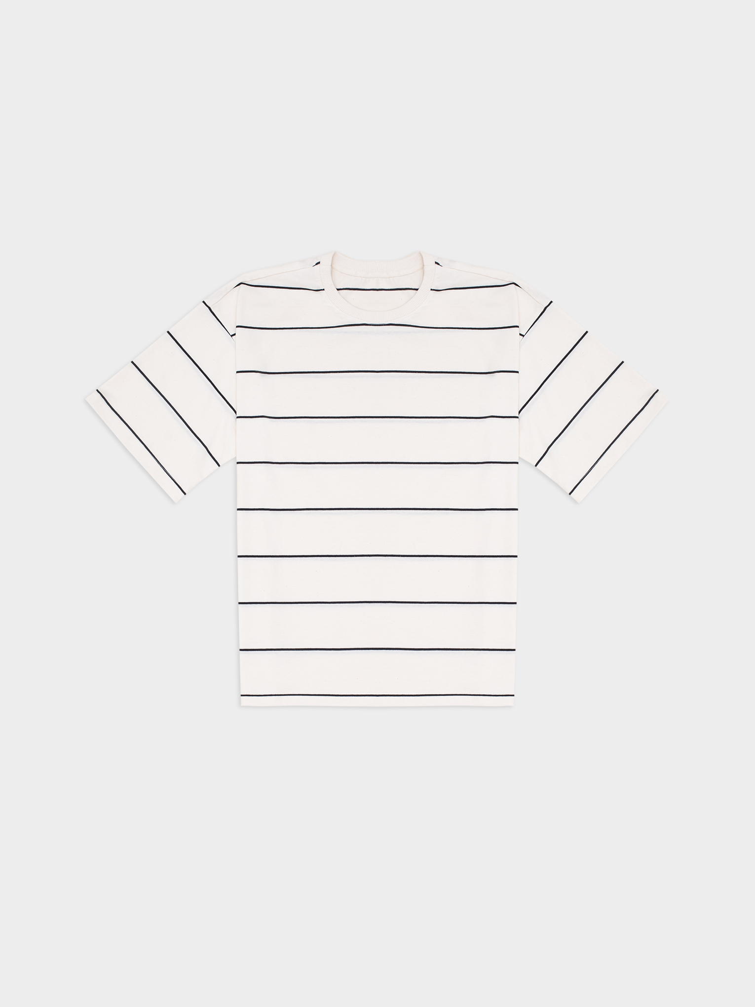 T Shirt Oversize Ready To Wear Striped Off White Black 01