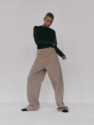 spodnie typu wide leg FIGEE beige