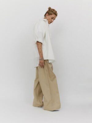 spodnie z wysokim stanem HAI beige