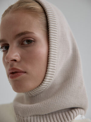 bawełniana balaclava CALLA light beige
