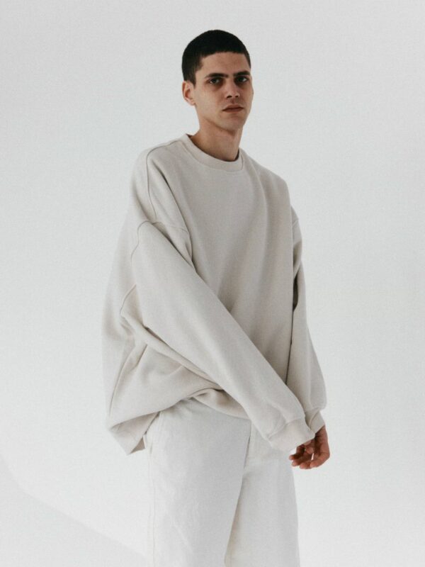 bluza oversize unisex 1990 almond beige