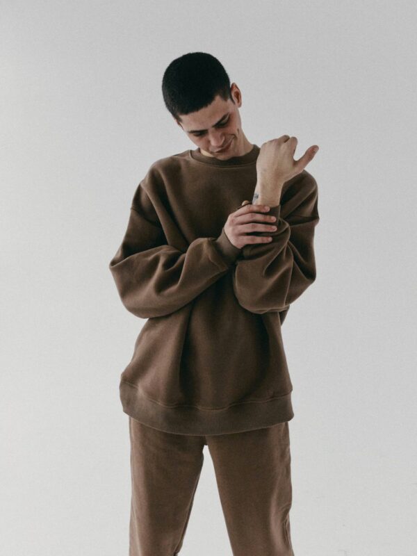 bluza oversize unisex 1990 milk chocolate