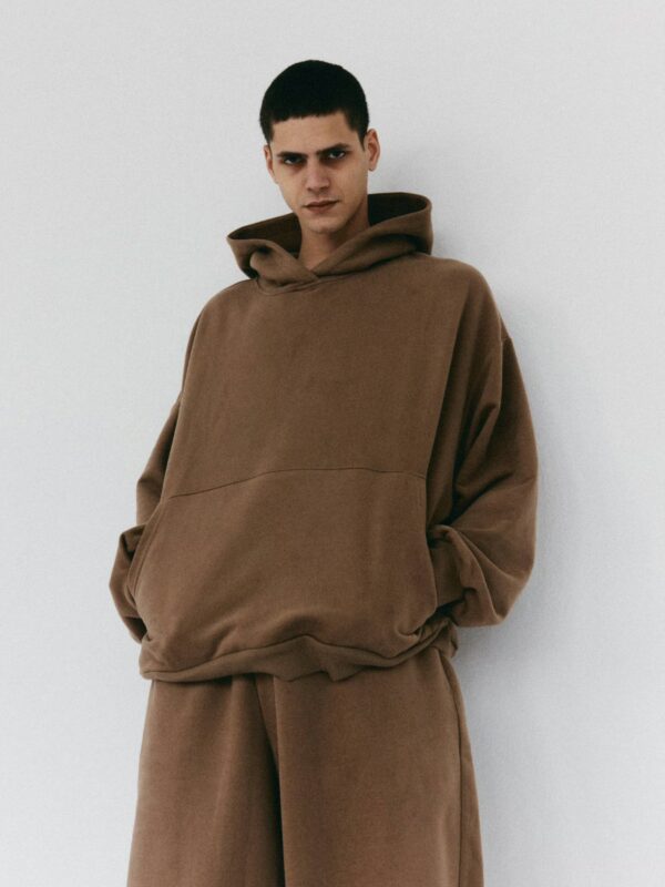 bluza oversize z kapturem LE PUMP milk chocolate