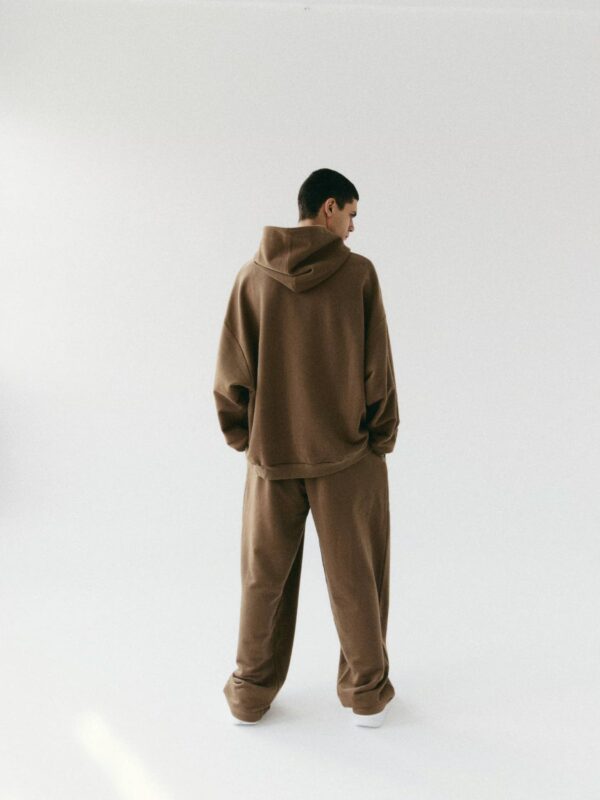 spodnie dresowe z wysokim stanem LE PUMP milk chocolate