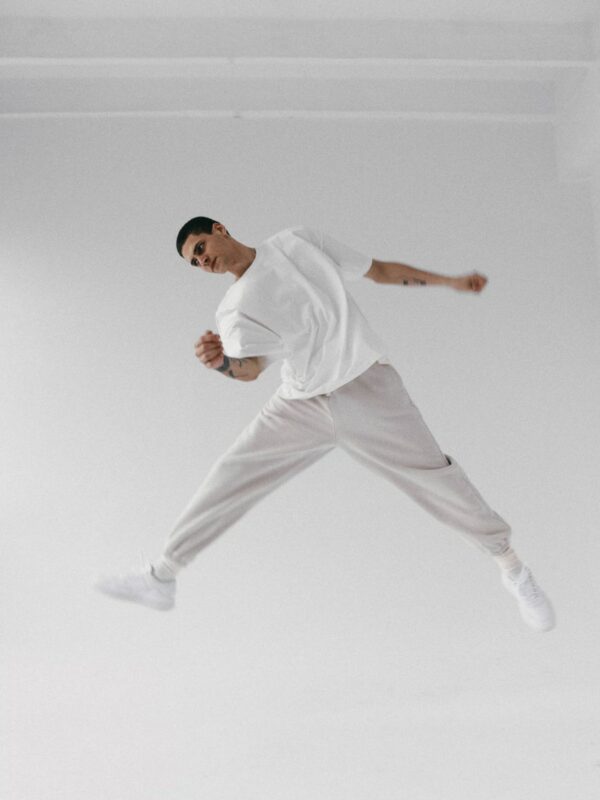 spodnie dresowe z wysokim stanem SMOOTH COTTON almond beige