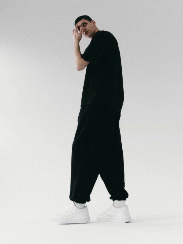 spodnie dresowe z wysokim stanem SMOOTH COTTON black