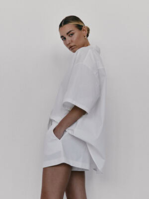bawełniane szorty COFFRE off-white