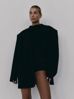 marynarka z poszerzoną linią ramion MAIN black
