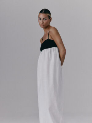 sukienka długa DIJOU black/off-white
