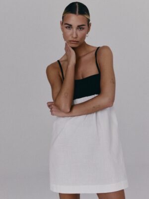 sukienka krótka DIJOU black/off-white