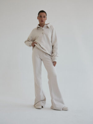 bluza typu polo LE PUMP almond beige