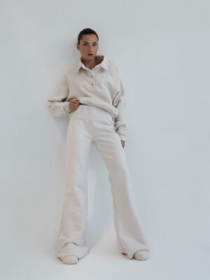 spodnie typu flare LE PUMP almond beige