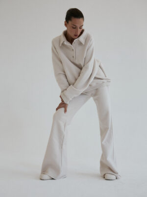 spodnie typu flare LE PUMP almond beige