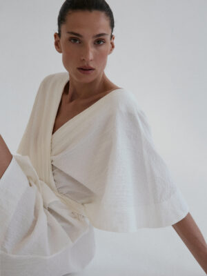 sukienka krótka typu kimono GATINHO off-white