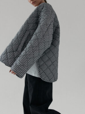 pikowana kurtka oversize MAR vichy black/off-white