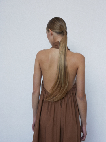 sukienka długa TYE peanut butter