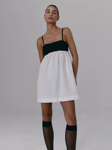 sukienka krotka DIJOU blackoff white