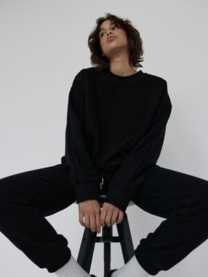 bluza typu crewneck LE PUMP black