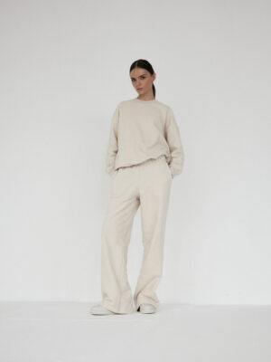 bluza typu crewneck LE PUMP almond beige