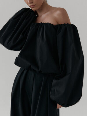 koszula bez ramion typu baloon sleeve RUA black