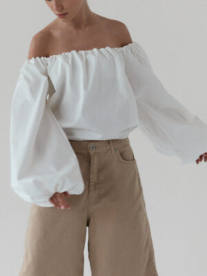 koszula bez ramion typu baloon sleeve RUA off-white