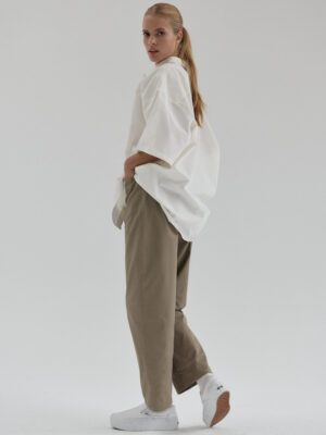 spodnie typu balloon NUI earth beige