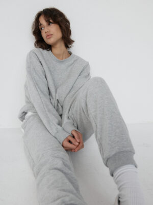 bluza typu crewneck LE PUMP grey