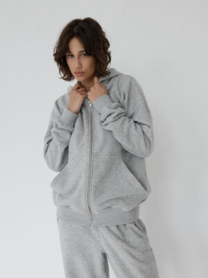 rozpinana bluza unisex typu hoodie LE PUMP grey